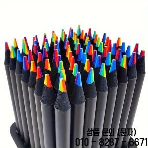 12pcs/믹스 7 색 1 무지개 나무 연필 검은 컬러 동심 크레용 미술 학교 용품 교실 그림