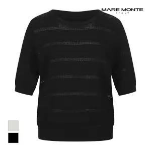 [마레몬떼] 시스루 배색 반팔니트_M247MKT42B0
