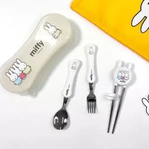 [텐바이텐]화이트미피 스텐 스푼 포크 젓가락 수저통 세트 어린이 유아 숟가락