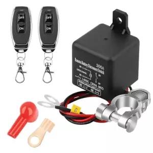 자동차 트럭 방지를 위한 검은색 음극선이 있는 DC12V 200A 원격 배터리 분리 스위치 킬 시동 전류