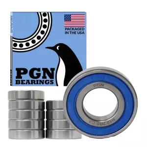 PGN 10팩 R12-2RS 베어링 - 윤활 크롬강 밀폐 볼 고무 씰 및 고RPM 지지대가 있는 3/4인치 x1-5/8 x7/16