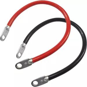 LHDOS 4AWG 45CM/18인치 배터리 인버터 케이블 세트 3/8인치 주석 구리 러그 단자가 있는 순수 전력 와이어