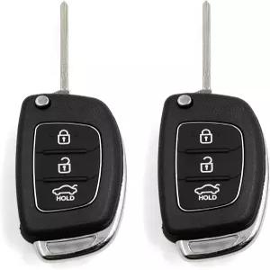 X AUTOHAUX 2 pcs 3 버튼 플립 폴딩 절단 키리스 엔트리 리모컨 포브 클리커 쉘 케이스 교체 2013 현대