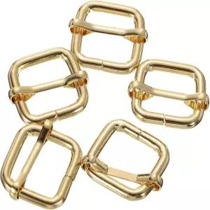 uxcell 10Pcs 메탈 트라이글라이드 슬라이드 조절기 버클 이동식 센터 바 가방 지갑 스트랩용 직사각형