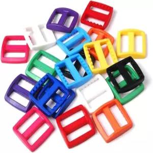 쿠비고 25pcs 1(25mm) 웨빙 컬러풀 플라스틱 슬라이더 트라이 글라이드 도그 칼라 하네스 백팩 스트랩용