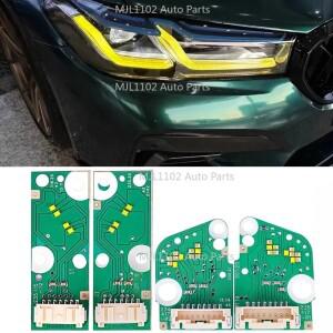 새로운 레몬 옐로우 DRL 모듈 RGB 다색 LED 보드 BMW 5 시리즈 2021-2023 G30 F90 용 주간 등 칩
