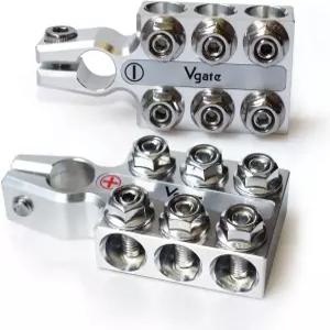 Vgate 납산 배터리 단자 클램프 8AWG 최대 4/0 XL 게이지 12방향 커넥터 양극 및 음극(+/-) 쌍 SAE/DIN/EN