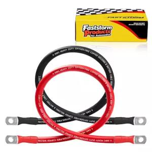 FASTSTORM 4 AWG 배터리 케이블 유연한 인버터 1피트 3/8인치 단자 OFC 순수 구리 게이지 용접 와이어
