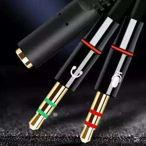 헤드셋 스플리터 TRRS 3.5mm 암 잭에서 두 개의 3.5 TRS 수 헤드폰 마이크 어댑터 변환 케이블 데스크탑