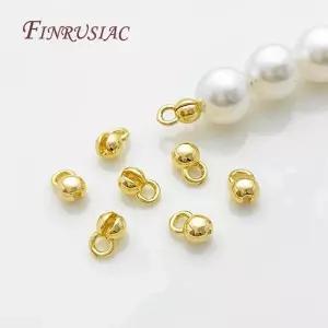 10/20 Pcs 쥬얼리 크림프 비드 커버 팁 볼 체인 커넥터 DIY 액세서리 엔드 대 한 18K 골드 도금 비즈