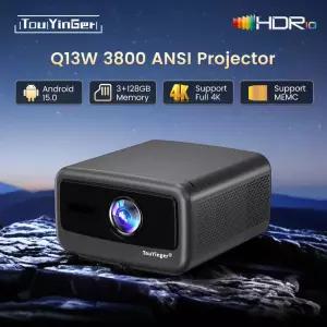 투잉어 Q13W 3800 안시 풀 HD 4K 프로젝터 홈 시어터 비디오 3G 128G 스마트 TV 빔 영화 감상용
