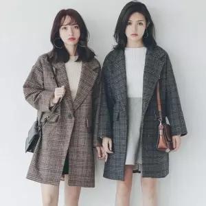 [다잇템] 여자 FW 클래식 패턴 격자 빅사이즈 헤링본 숏자켓24492132588872