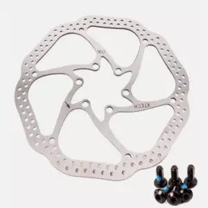버클로스 140mm 자전거 디스크 브레이크 로터 볼트 6개 포함 MTB 스테인리스 스틸 산악 로드 바이크 Ebike