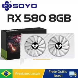 소요 AMD 라데온 RX580 8G 그래픽 카드 GDDR5 비디오 HDMI DP DVI PCIE3.0x16 게이밍 GPU 580 컴퓨터 부품