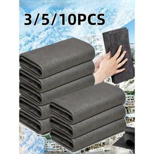 호환 10 Pcs 두꺼운 매직 청소 천, 재사용 가능한 화이버 청소 천 가정, 창문, 거울 유리 및 자동차 용 보풀없는