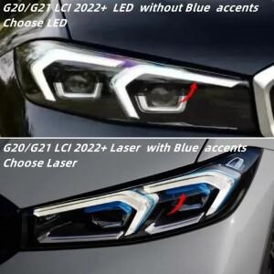 LED DRL 모듈 보드 세트, 노란색 헤드라이트, BMW 3 시리즈 G20 LCI 유로 및 제어 주간 주행등