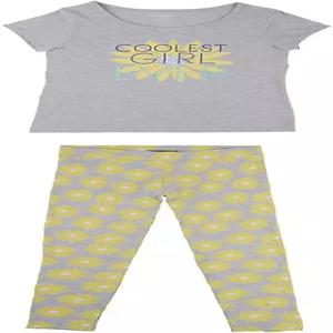 프렌치 토스트 여아 반팔 크루넥 티/프린트 레깅스 세트