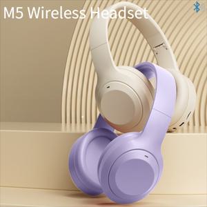 오버 이어 HIFI 스테레오 M5 헤드셋 무선 Bluetooth 5.3 스포츠 게임용 지원 TF/AUX 소음