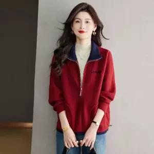 EAMT 터틀넥 쇼트 코트 아우터 상의 여성용 모직 봄 가을 겨울 캐주얼 YJ3