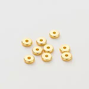 50 개/몫 14K/18K 골드 컬러 도금 황동 4mm 라운드 스페이서 비즈 DIY 쥬얼리 액세서리에 대 한 플랫 팔찌