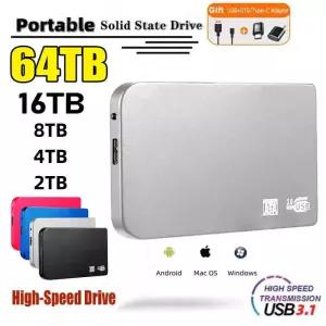 휴대용 SSD 1TB 외장형 하드 드라이브 고속 USB3.0 인터페이스 HDD 노트북 PC 디스크 외부 Xiaomi 모바일