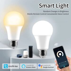 Cozylife 와이파이 스마트 LED 전구 220V 110V 12W E27 차갑고  실내 조명 알렉사 구글 홈 앱 함께 타이밍