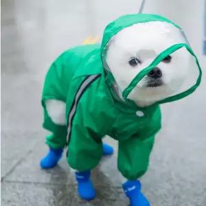 강아지 장마 산책 투명창 공룡 올인원 비옷 애견우비 개옷