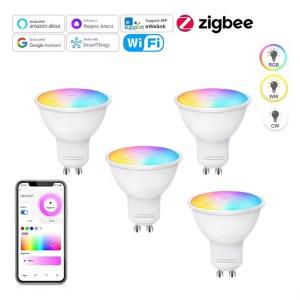 스마트 WiFi Zigbee LED 전구 GU10 디밍이 가능 RGBCW Led 램프 Ewelink APP Alexa Google 홈 Yandex Smart
