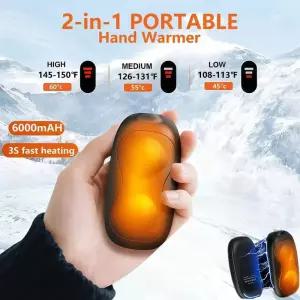 손난로 3000mAh*2 충전식 2팩 전기 히터 크리스마스 야외 사냥 골프 캠핑용