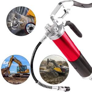 7000PSI 오일 그리스 건 키트 수동 피스톨 그립 고압 펌핑 커플러 400CC 주입 중장비 유지보수 도구