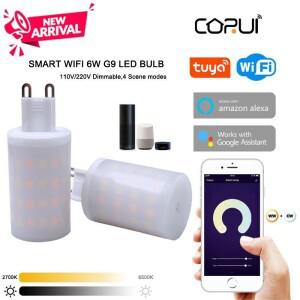 Tuya-G9 밝기 조절 스마트 조명 G9 WiFi 6W LED 램프 전구 스마트 음성 제어 Alexa Google 홈과 호환 가능