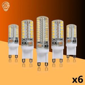 6개세트 G9 LED 램프 7W 9W 10W 12W 옥수수 전구 AC 220V-240V SMD 2835 3014 Led Lampada 빛 360 할로겐