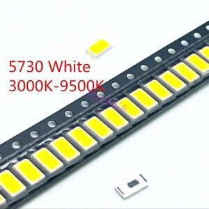 SROB 100개 5730-CW WW 0.5W-150Ma 50-55lm 백색광 3000K 95000K SMD 5730 LED 다이오드 3.2 - 3.4V