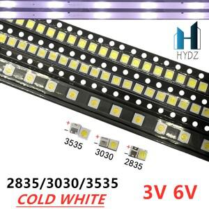 LED TV 백라이트 2835 3030 3535 3V 6V 1W 3W 키트 LCD 수리용 차가운 흰색 50-100 개