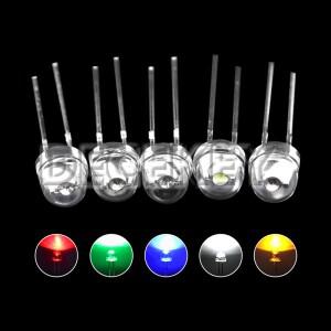 빨대 모자 LED 5mm 슈퍼 브라이트 다이오드 F5 발광 블루 그린 레드 옐로우 화이트 DIY 전자 50 개 100 개