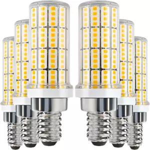 RIUVAO 6팩 LED 전구 200W 등가 2500루멘 3000K 쿨 데이라이트 화이트 20W 옥수수 E12 베이스 논디밍 천장