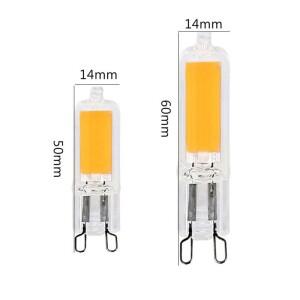 슈퍼 밝은 G9 LED 전구 6W 9W 12W 220V 유리 램프 차가운 흰색 흰색 일정한 전원 빛 조명 COB