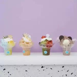 스무디 컵 빙수 잔 아이스 상업용 100개 꽃잎 용기 450ml 메이커 스노우