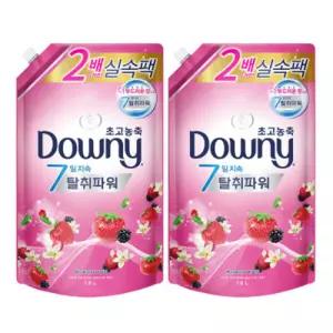 다우니 고농축 섬유유연제 베리베리와 바닐라 (목련과베리) 1.6L 리필용 2개