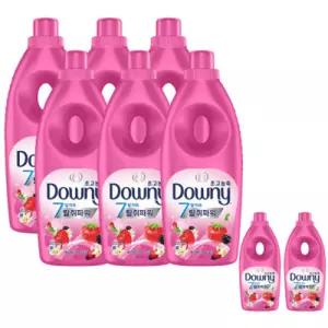 다우니 고농축 섬유유연제 베리베리와 바닐라 1L 6개 +400ml 증정(향 랜덤)