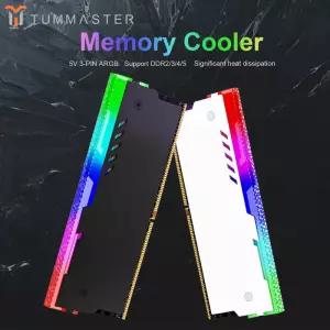 데스크탑 컴퓨터 메모리 DDR2/DDR3/DDR4/DDR5용 열 전도성 패드가 있는 TUMMASTER PC ARGB RAM 방열판