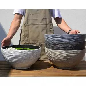 대형 수반 화분 석회 연못 도자기 조경 옹기 플라스틱옥돌색소형(35cm)바닥