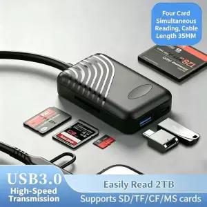 8 in 1 스마트 카드 리더 USB 3.0 타입-C SD 마이크로 TF CF MS 컴팩트 플래시 어댑터 노트북 PC용 멀티
