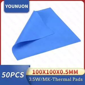 YOUNUON 컴퓨터 CPU 그래픽 칩 방열판 실리콘 열 패드 시트 100x100x0.5mm 두께 50PCs