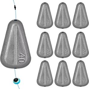 THKFISH 낚시용 웨이트 싱커 노 롤 리드 스내그 플랫 인라인 캣낚시 장비 소금물 담수-40G-10PCS용