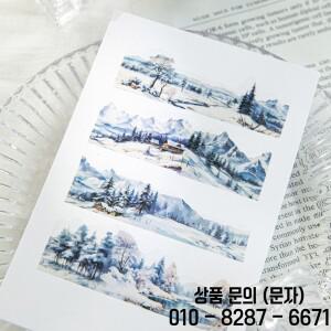 Journamm 미학 PET 테이프 산 바다 DIY 스크랩북 콜라주 일기 장식 사진 앨범 창의적인 문구 30mm x 2m