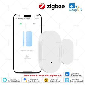 호환 EWelink ZigBee 도어 윈도우 센서 스마트 홈 무선 도어 열림 닫기 감지기 APP 원격 알람은 Alexa Google Home Z2M과 함께 작동합니다