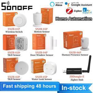 호환 SONOFF ZBDongle-E SNZB-01P SNZB-02D SNZB-02P SNZB-04P SNZB-05P SNZB-06P 스마트 홈 게이트웨이 및 센서는 Alexa Google과 함께 작동합니다
