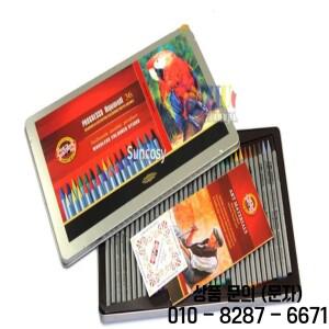 Koh I Noor Hardtmuth Progresso Aquarell Woodless 색연필 세트 36 색 철 상자로 리드 펜일 채우기