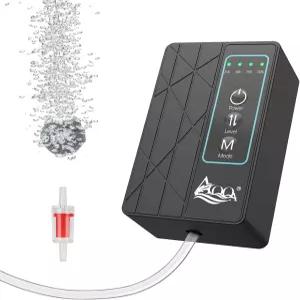 AQQA 아쿠아리움 에어 펌프 30GPH USB 충전식 배터리 구동 어항 최대 60갤런의 야외 낚시 실내 정전을 위한